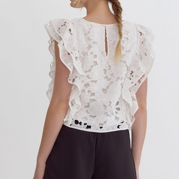 Entro Lace Floral Top - NWT - Size Small - Picture 3 of 4